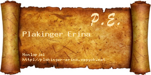 Plakinger Erina névjegykártya